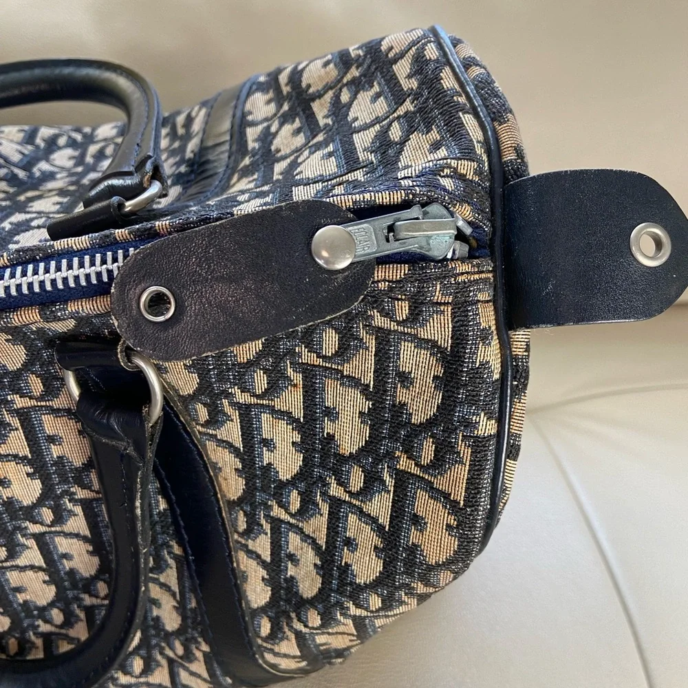 Dior Beige and Black Monogram Tote Bag